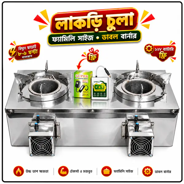 Double Burner Smart Lakri Chula